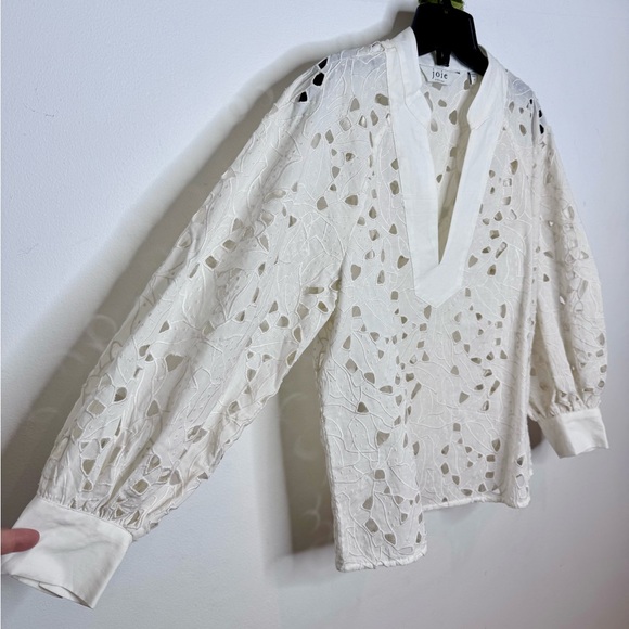 Joie ‘Perci’ Floral Eyelet Long Sleeve Blouse - Picture 5 of 9